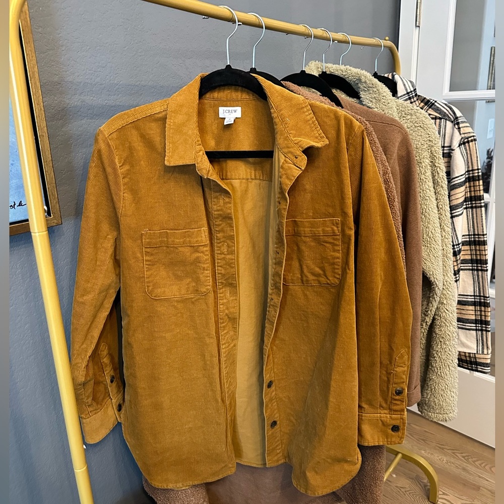 J Crew Tan Courderoy Shacket